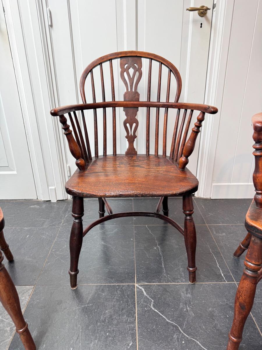 3 taxushouten Windsor Armstoelen 
