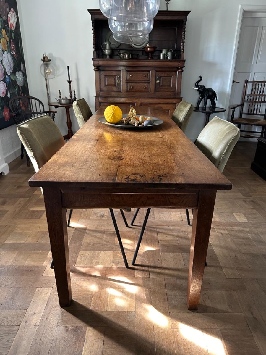 Antieke Franse eettafel boeren tafel eikenhout 