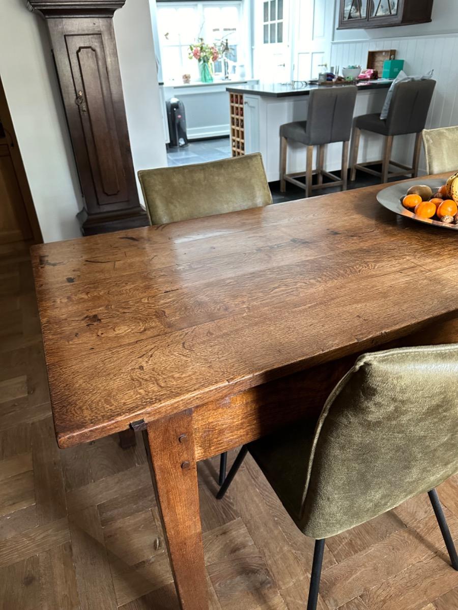 Antieke Franse eettafel boeren tafel eikenhout 