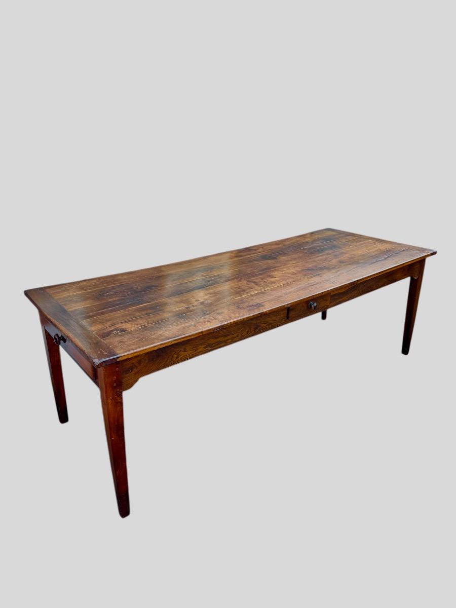 Antieke Franse eettafel in eikenhout 230 cm