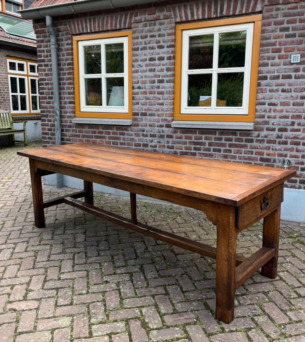 Antieke Franse eettafel tafel boerentafel eikenhout 