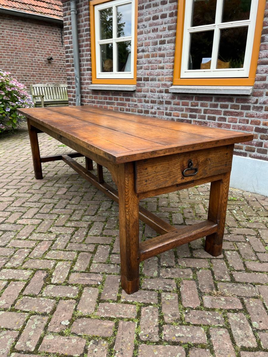 Antieke Franse eettafel tafel boerentafel eikenhout 