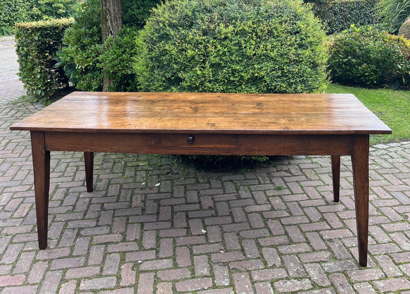 Antieke Franse eettafel tafel boerentafel eikenhout 