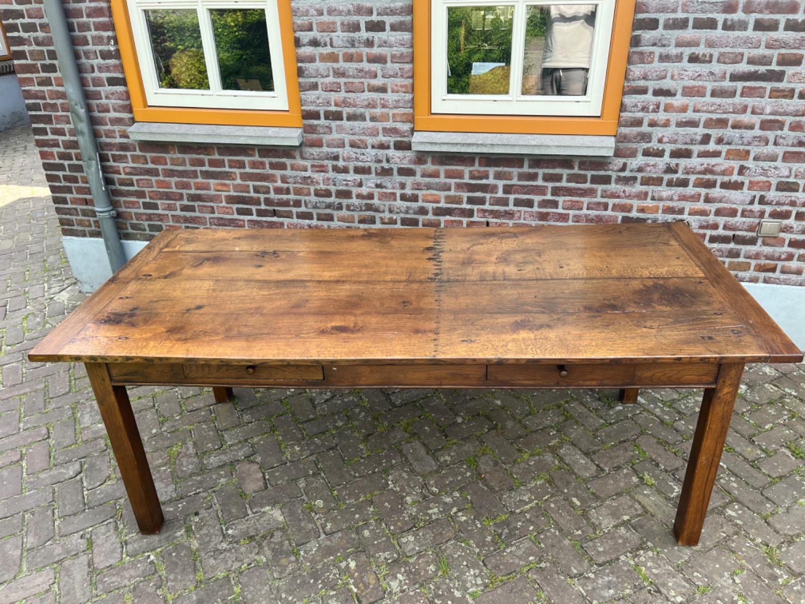 Antieke Franse eettafel tafel eikenhout 