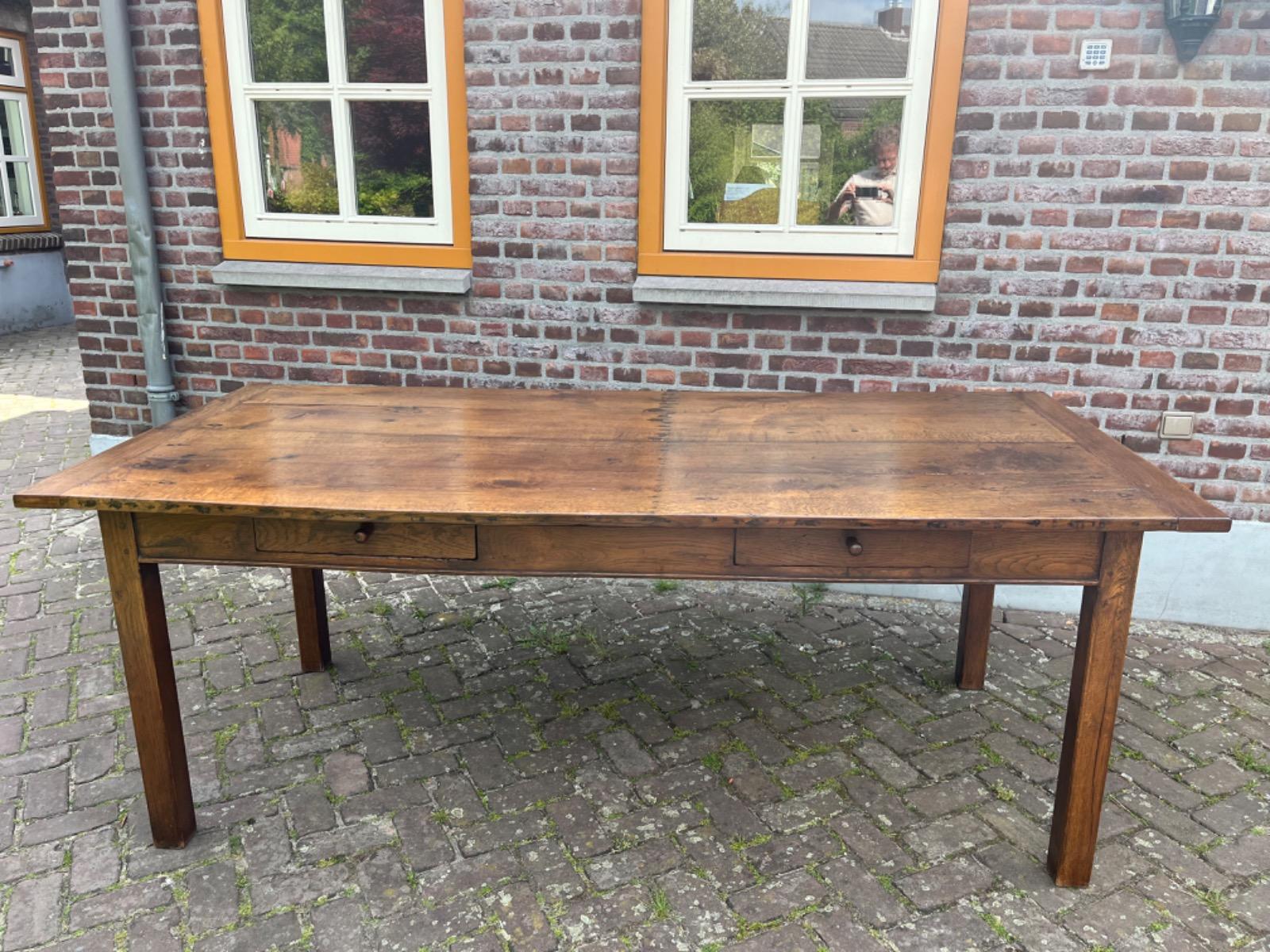 Antieke Franse eettafel tafel eikenhout 