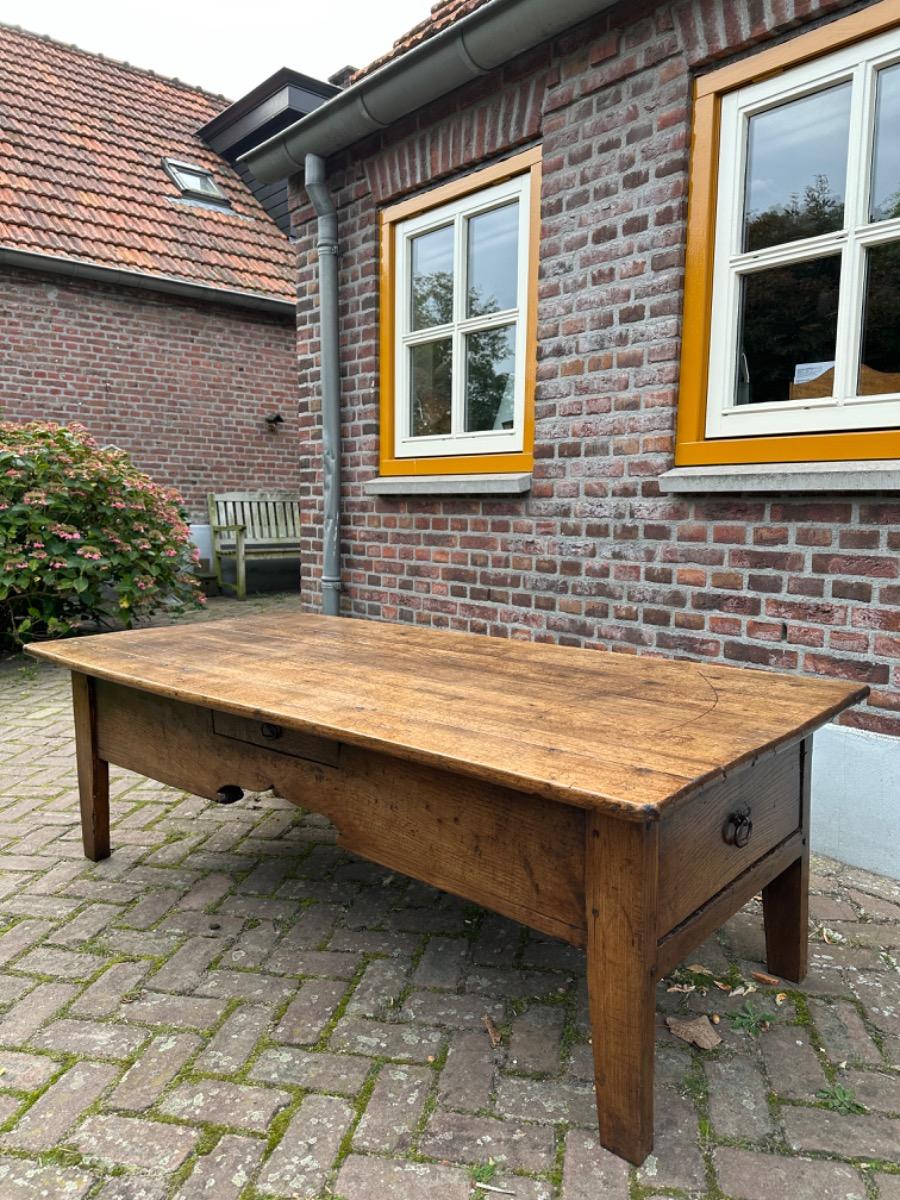 Antieke Franse salontafel eikenhout 