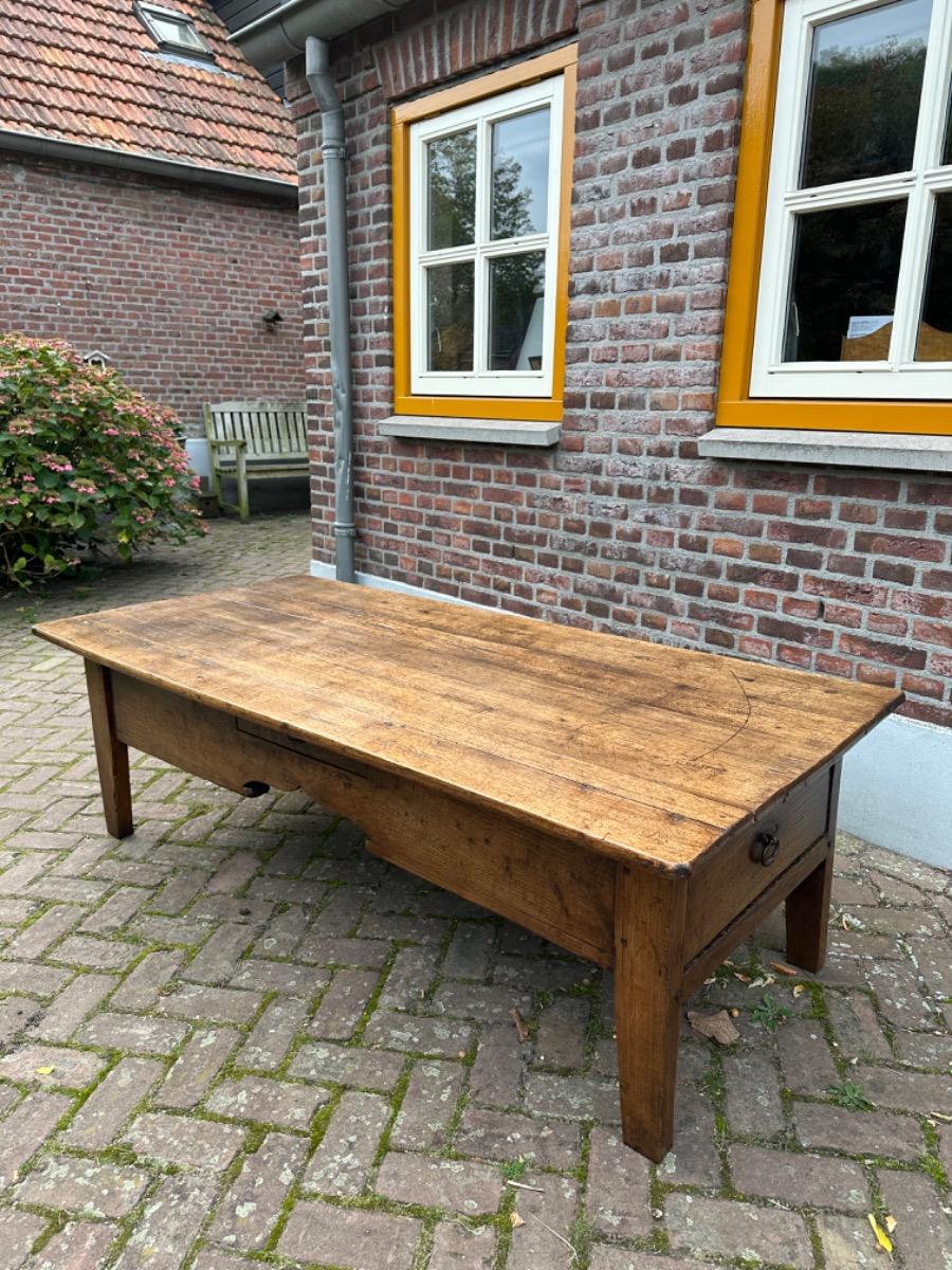 Antieke Franse salontafel eikenhout 