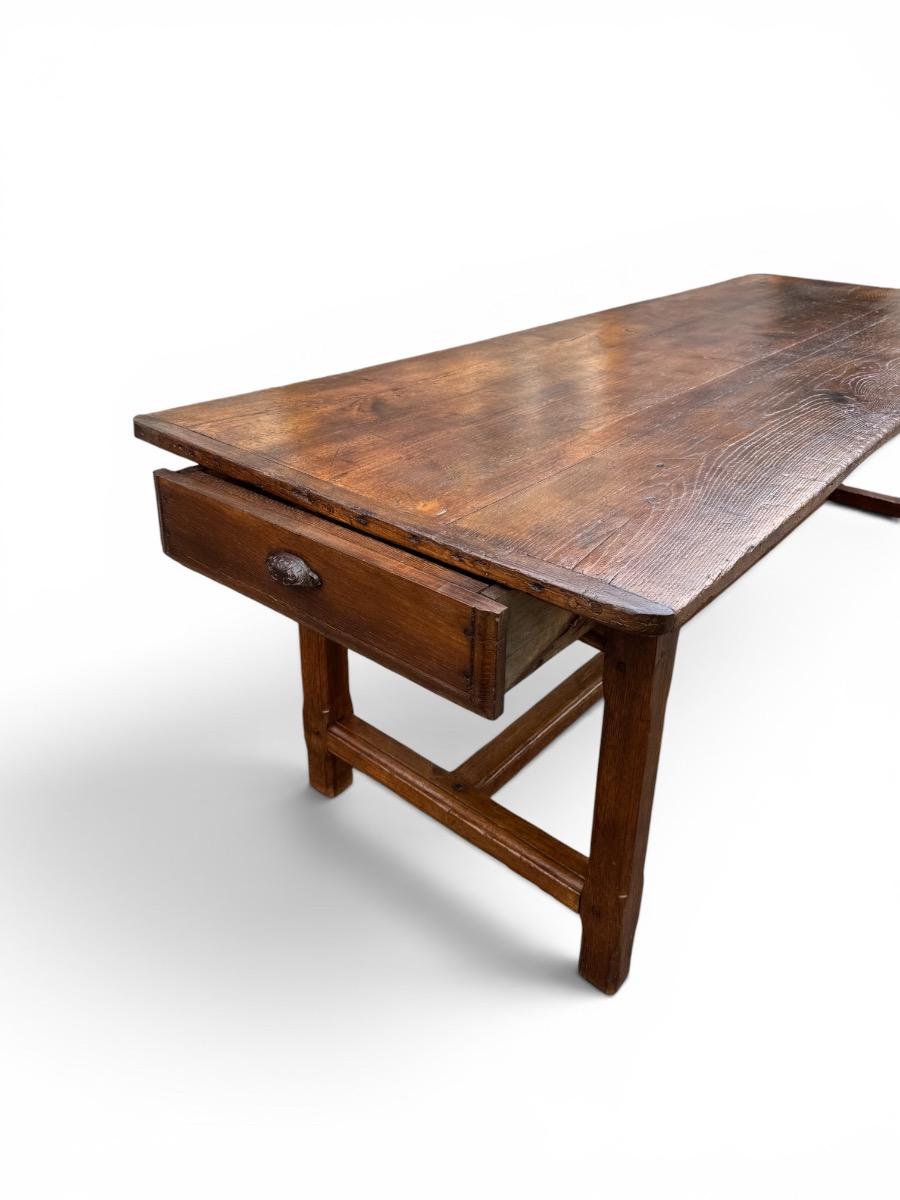 Antieke Franse tafel in eikenhout 245cm