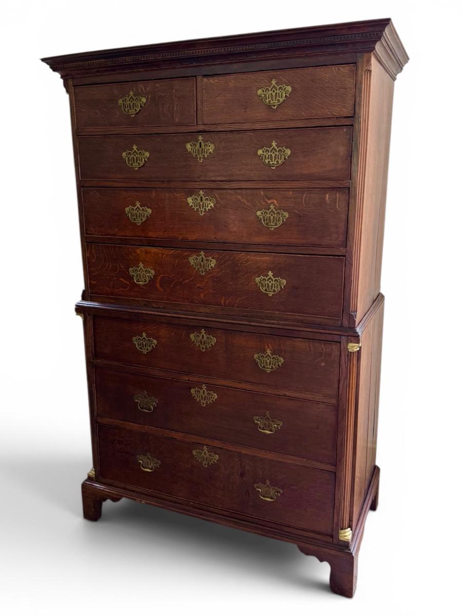 Chest on chest ca 1750 in oak