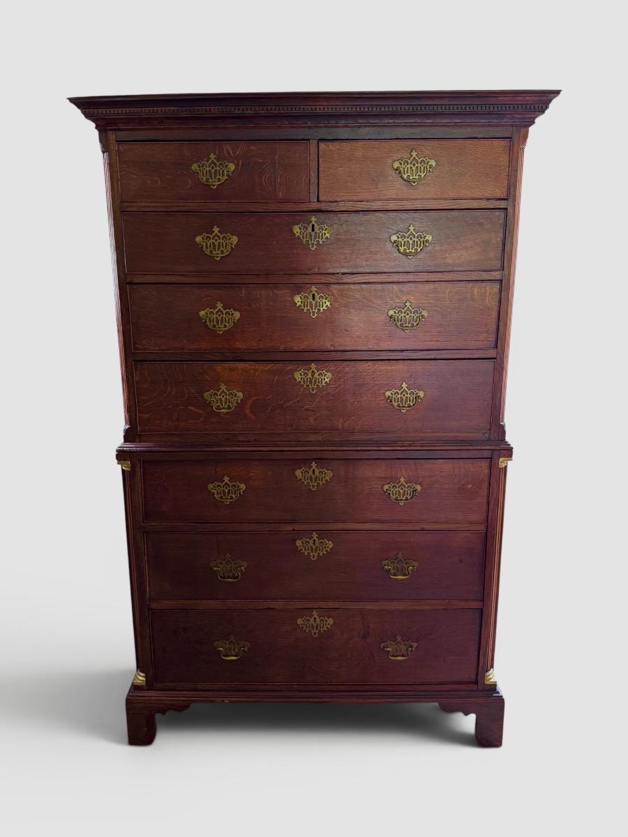 Chest on chest ca 1750 in oak