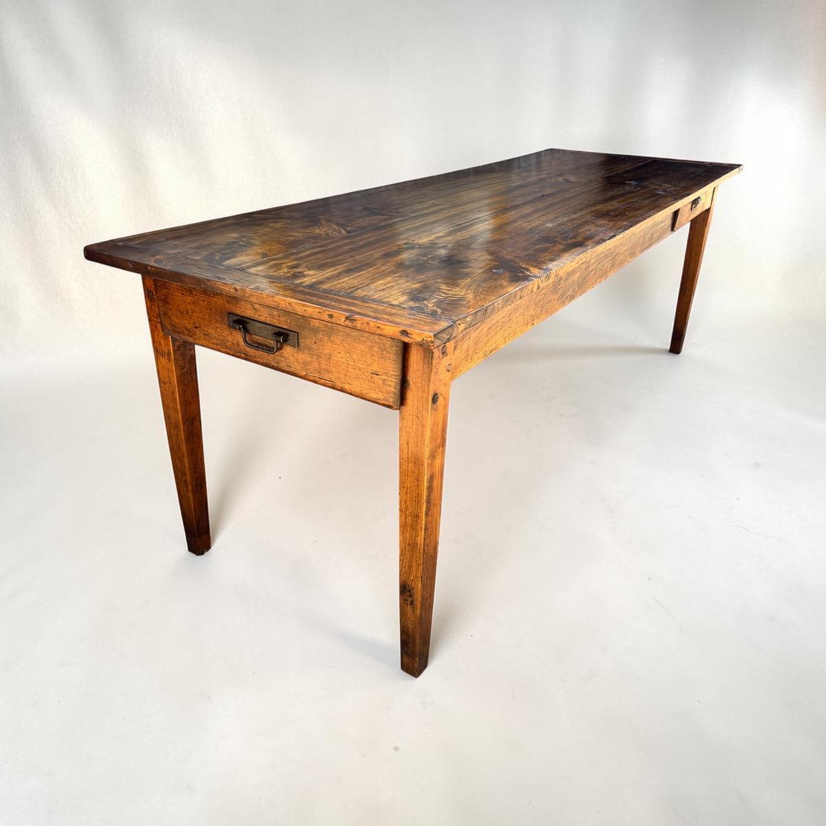 French farmhouse table in poplar wood 242 cm