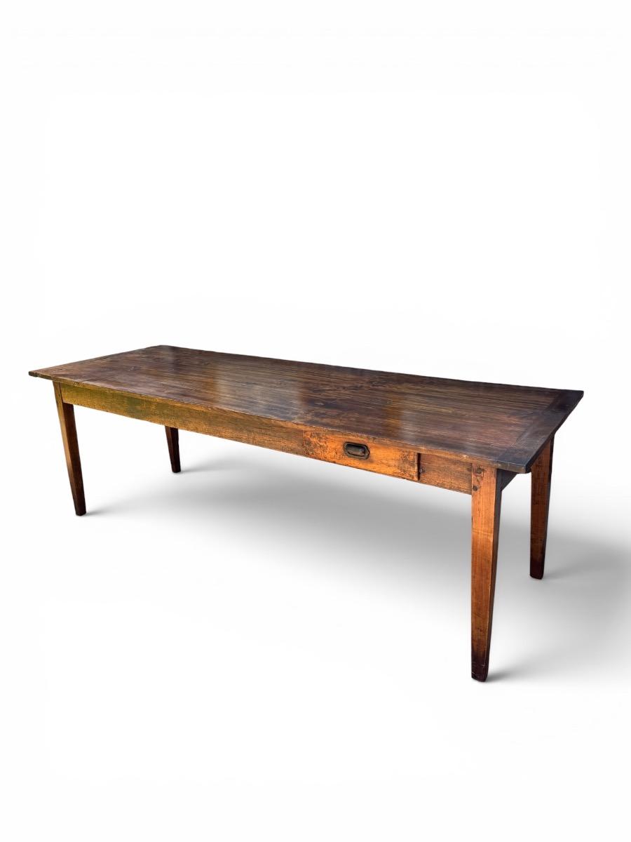 French farmhouse table in poplar wood 242 cm