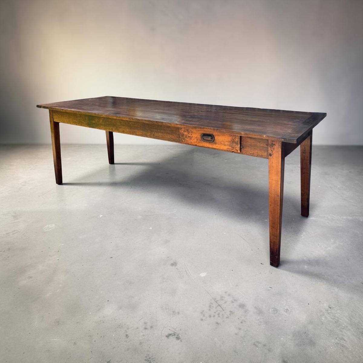 French farmhouse table in poplar wood 242 cm