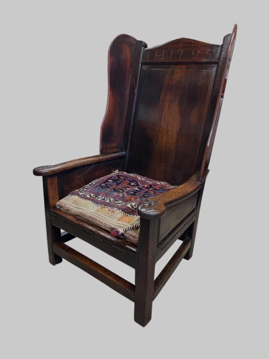 Lambing chair dated 1723 in oak
