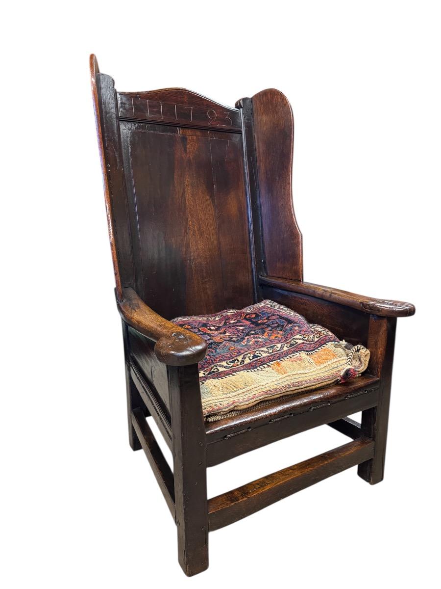 Lambing chair dated 1723 in oak