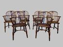 Mixed set of Windsor armchairs ca 1800