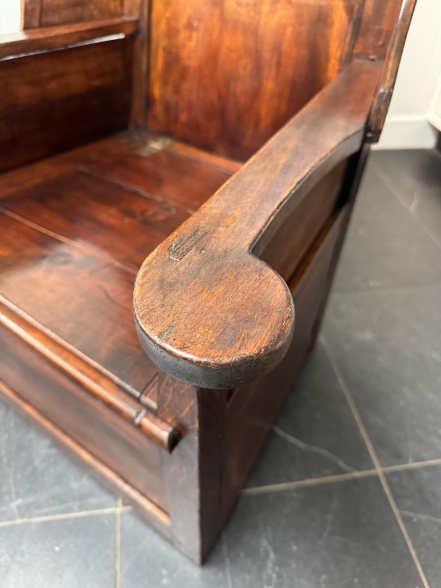 Oak and fruit wood lambing chair ca 1800