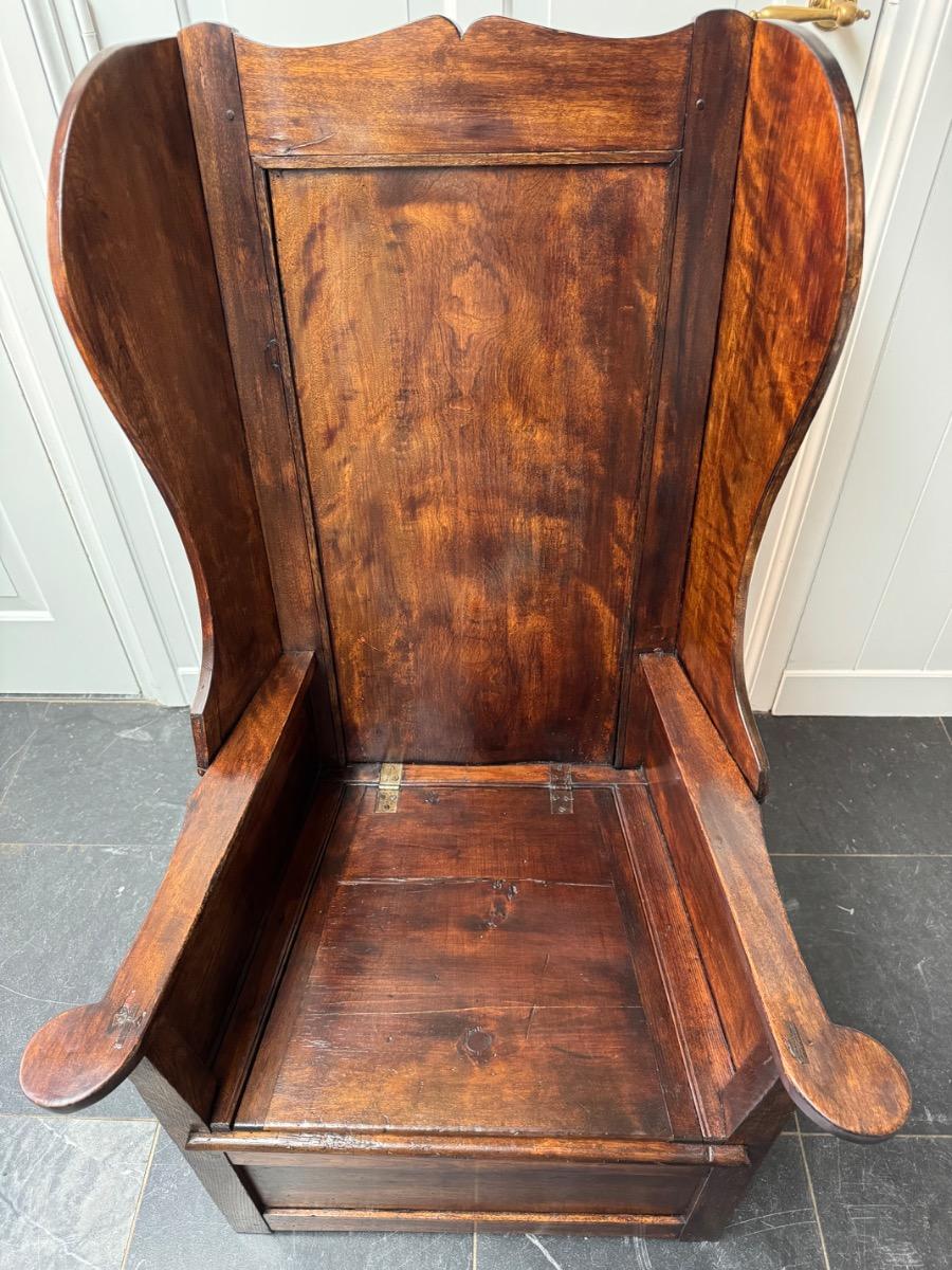 Oak and fruit wood lambing chair ca 1800