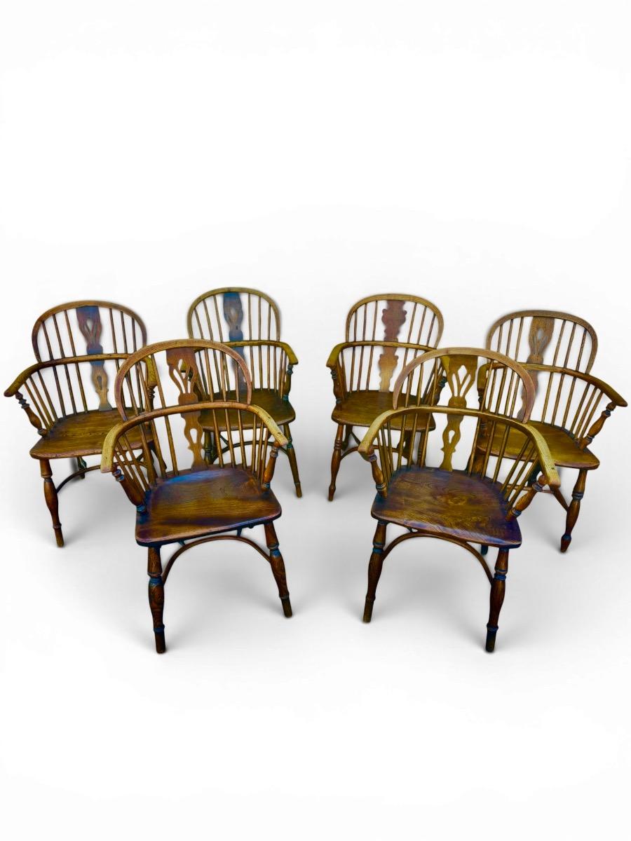Set is 6 Windsor lowback armchairs ca 1800