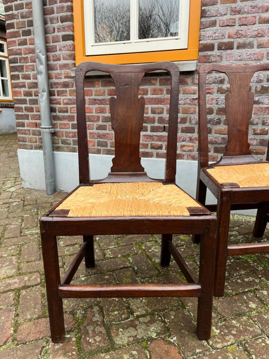 Set van 4 Engelse stoelen 18e eeuw 